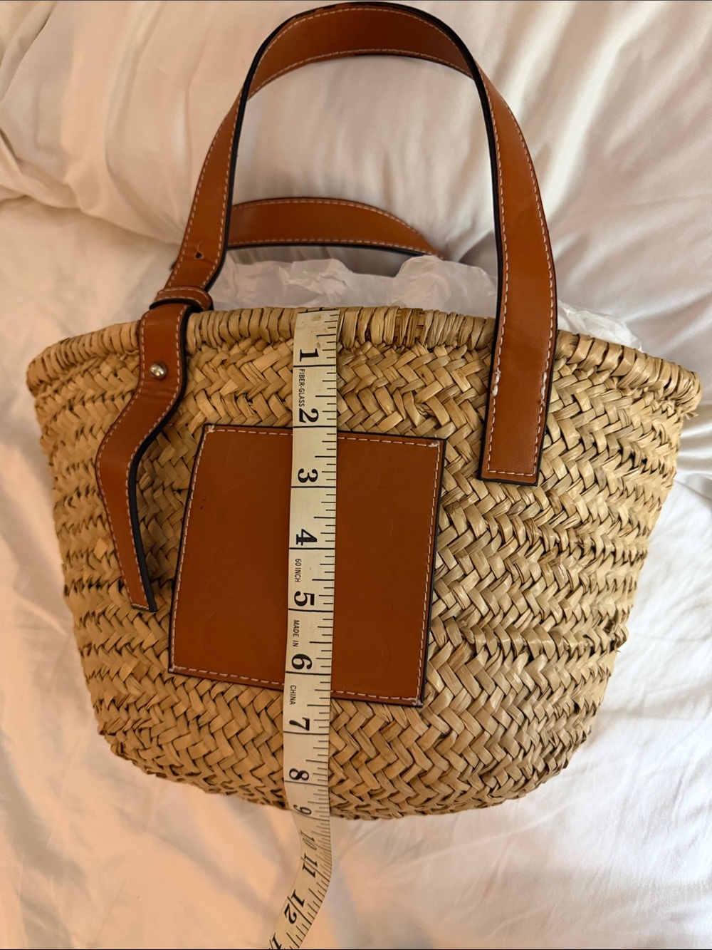 Loewe Natural Straw Tote with Tan Leather Trim - Picture 5 of 6